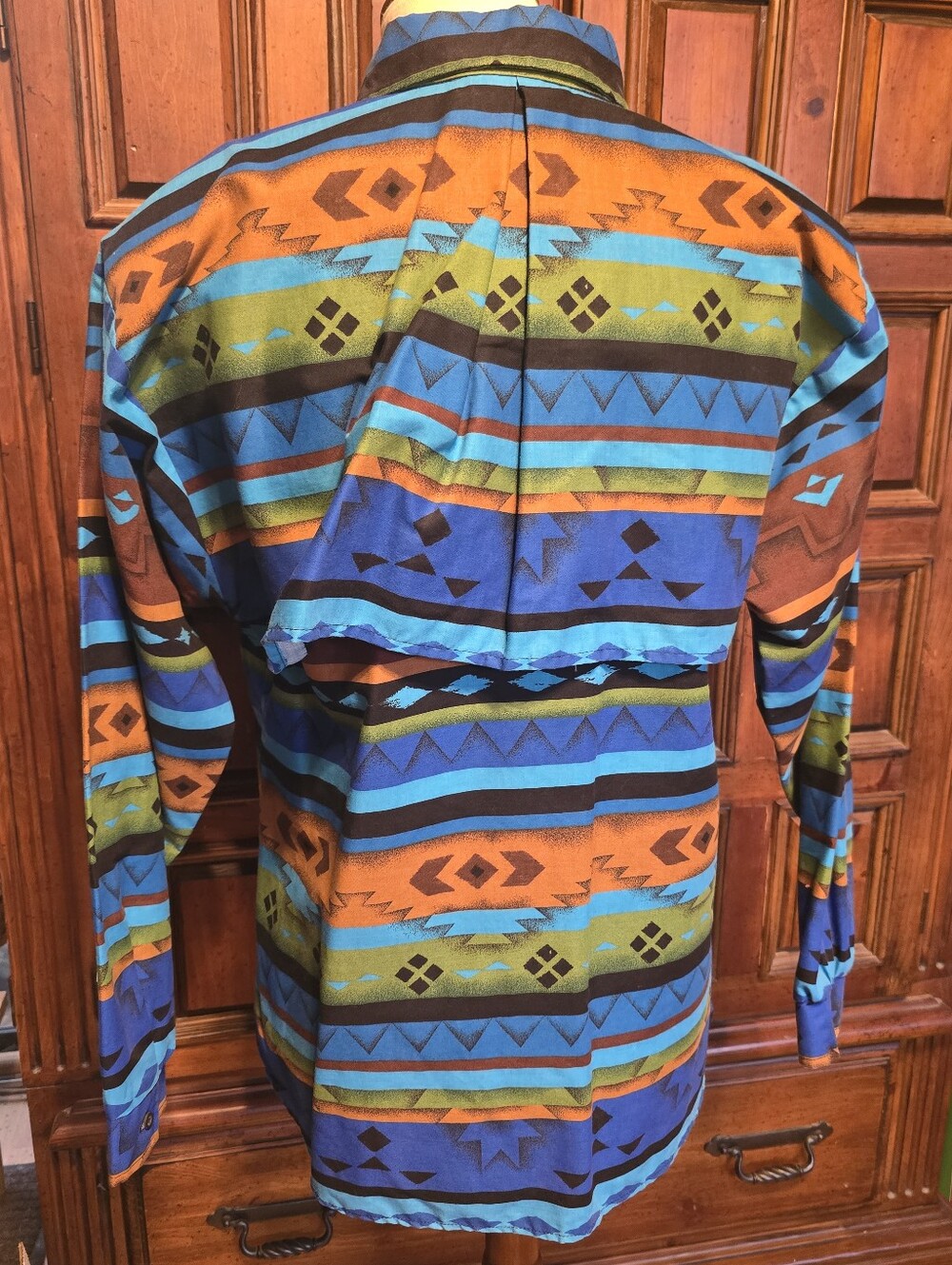 Roper Shirt Vintage Aztec Southwestern Long Sleeve Button Up Women’s Large USA - Picture 5 of 9